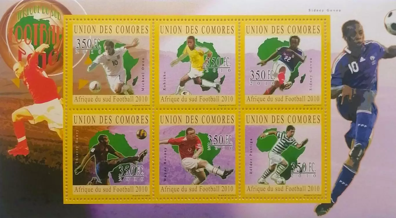 Малый лист. Коморы 2010. Чемпионат мира по футболу. ЮАР 2010.