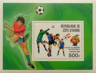 Блок. Кот-д’Ивуар 1982. Чемпионат мира по футболу. Испания 1982.