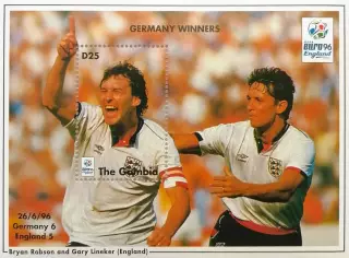 Блок. Гамбия 1996. Чемпионат Европы по футболу. Англия 1996. Робсон. Линекер.