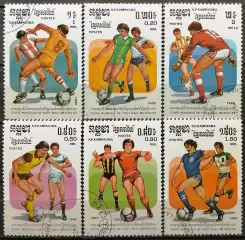 Кампучия 1986. Чемпионат мира по футболу. Мексика 1986. 6 марок.