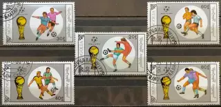 Монголия 1990. Чемпионат мира по футболу. Италия 1990. 5 марок.