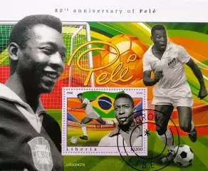 Блок. Либерия 2020. Футбол. Пеле.
