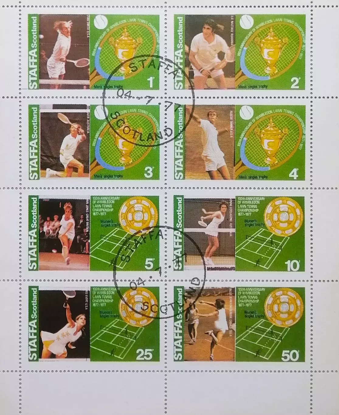 Малый лист. Шотландия 1977. Теннис. Уимблдон.