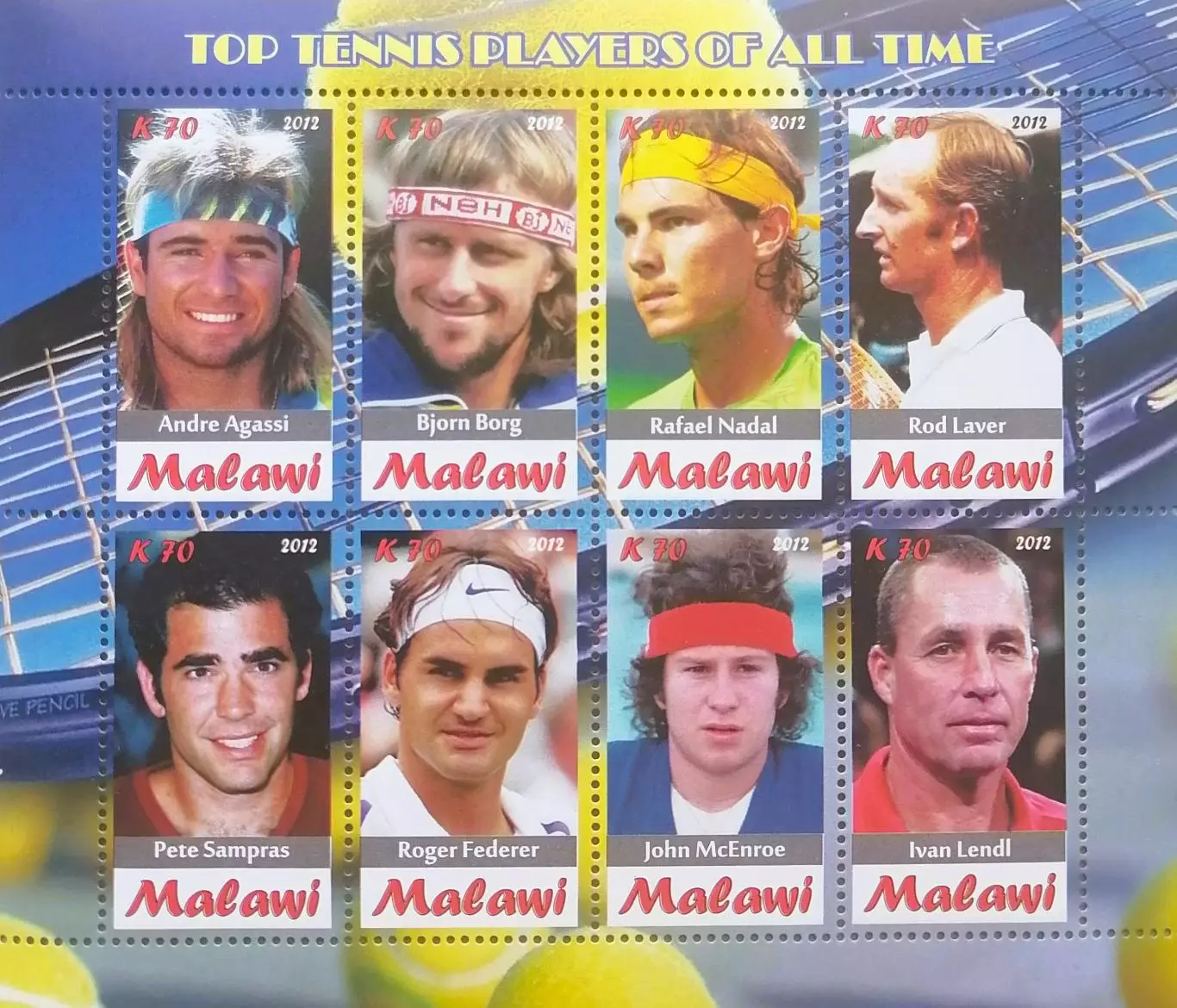 Малави 2012. Агасси. Борг. Надаль. Лейвер. Сампрас. Федерер. Макинрой. Лендл.