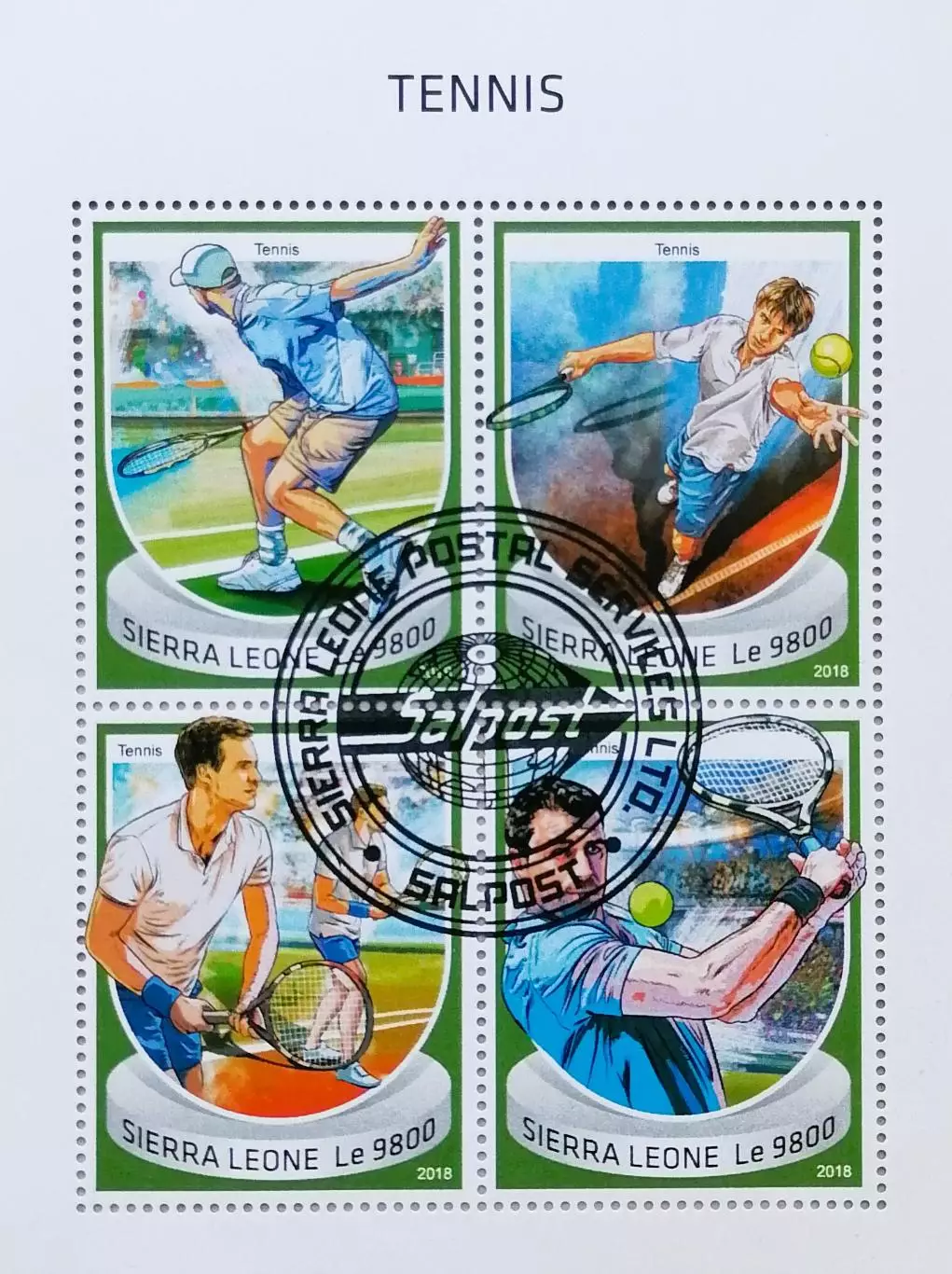 Малый лист. Сьерра-Леоне 2018. Теннис.