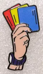 Значок. Футбол. Судья. Карточки.