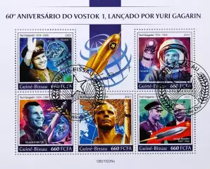 Малый лист. Гвинея-Бисау 2021. Космос. Ю.Гагарин.