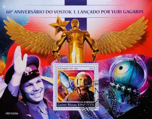 Блок. Гвинея-Бисау 2021. Космос. Ю.Гагарин.