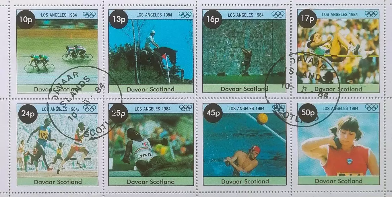 Малый лист. Шотландия 1984. Летние Олимпийские игры. Лос-Анджелес 1984. (2)
