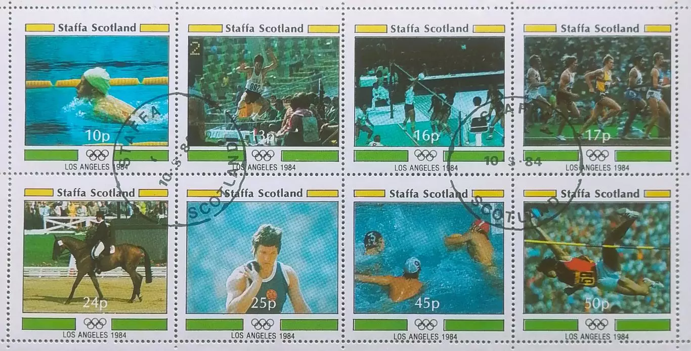 Малый лист. Шотландия 1984. Летние Олимпийские игры. Лос-Анджелес 1984. (4)