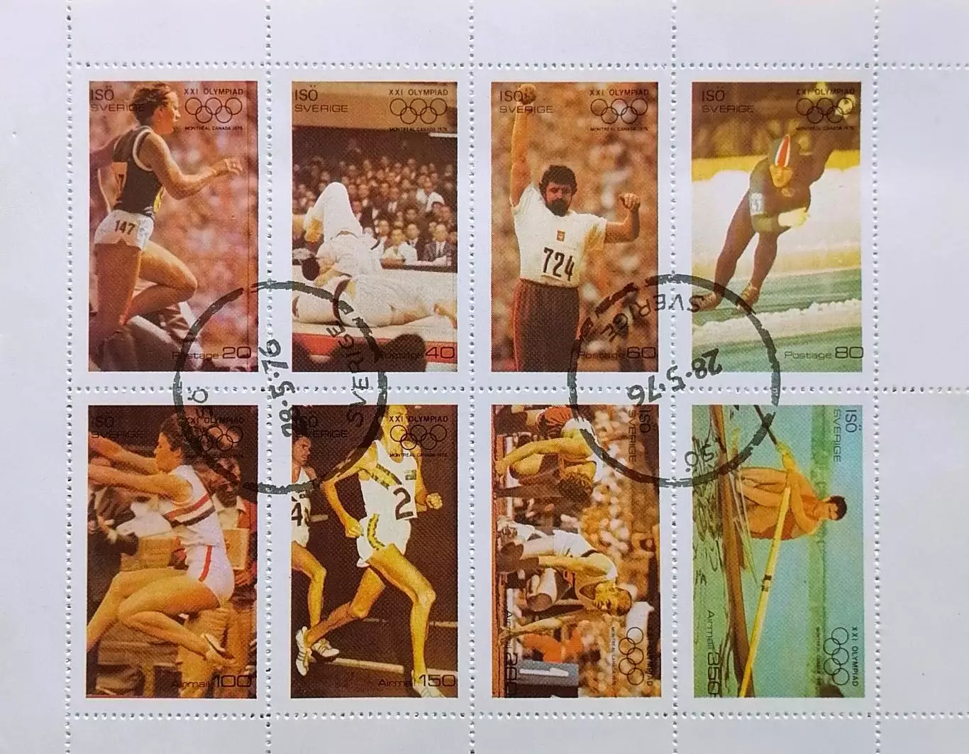 Малый лист. Швеция 1976. Олимпийские игры.