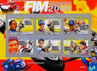 Малый лист б/з. Гвинея 2008. Мотоспорт.