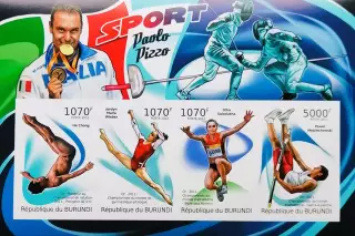 Малый лист б/з. Бурунди 2012. Спортсмены, чемпионы мира.