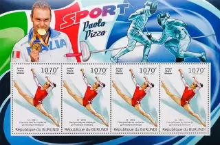 Малый лист. Бурунди 2012. Чемпионка мира Джордин Уибер. Спортивная гимнастика.