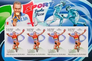 Малый лист б/з. Бурунди 2012. Чемпионка мира Ольга Саладуха. Легкая атлетика.