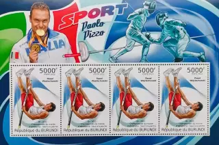 Малый лист. Бурунди 2012. Чемпион мира Павел Войцеховский. Легкая атлетика.