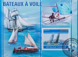 Блок. Того 2010. Парусный спорт. Парусные лодки.