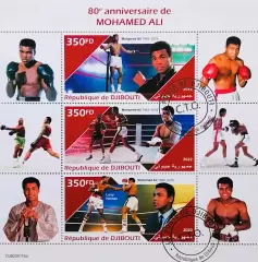 Малый лист. Джибути 2022. Бокс. Мухаммед Али.