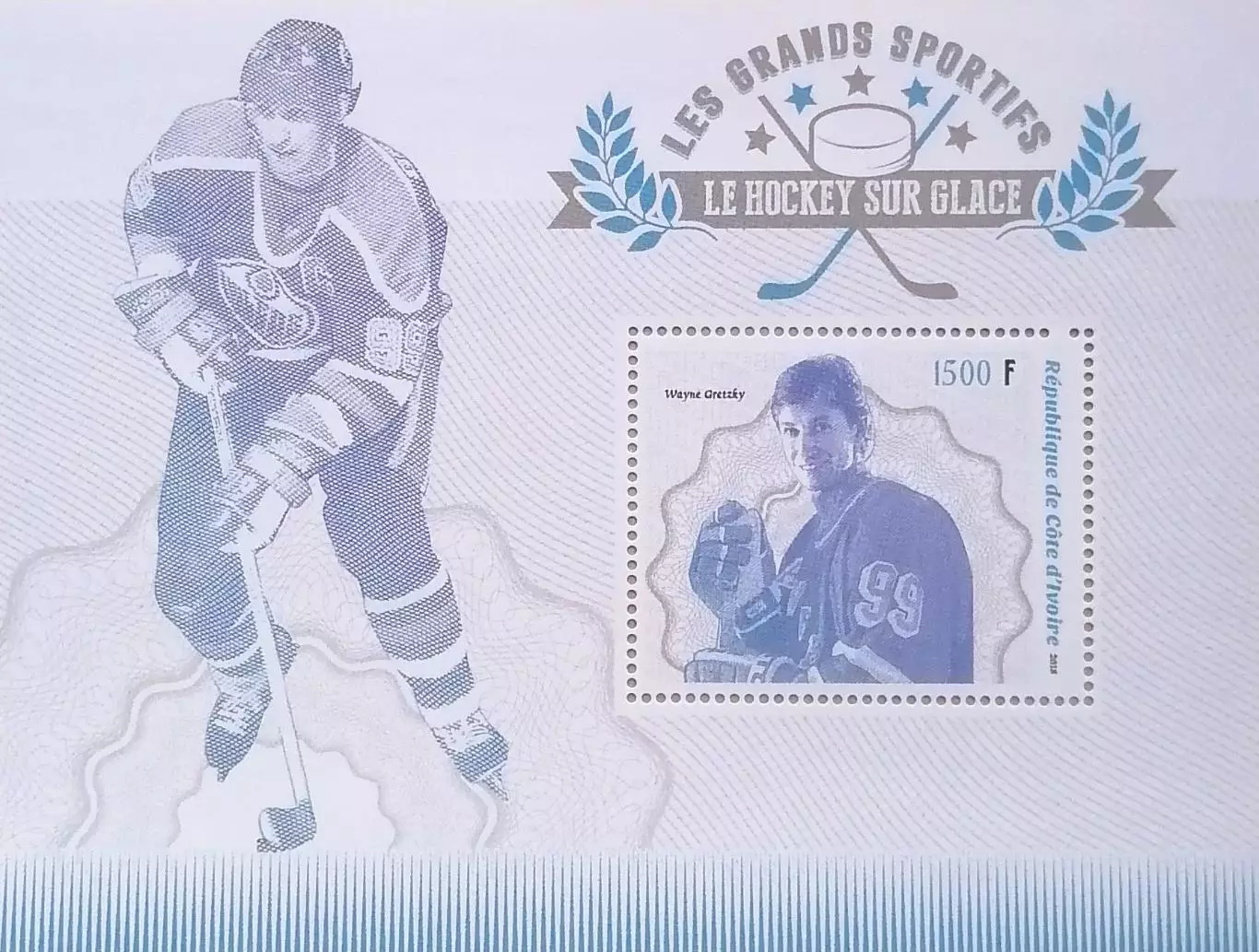 Блок. Кот-д’Ивуар 2018. Хоккей с шайбой. Уэйн Гретцки.