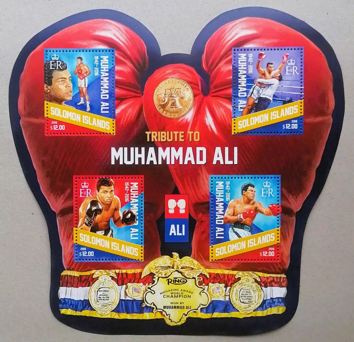 Малый лист. Соломоновы Острова 2016. Бокс. Мухаммед Али.