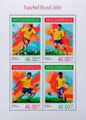 Малый лист. Мозамбик 2014. Чемпионат мира по футболу. Бразилия 2014.