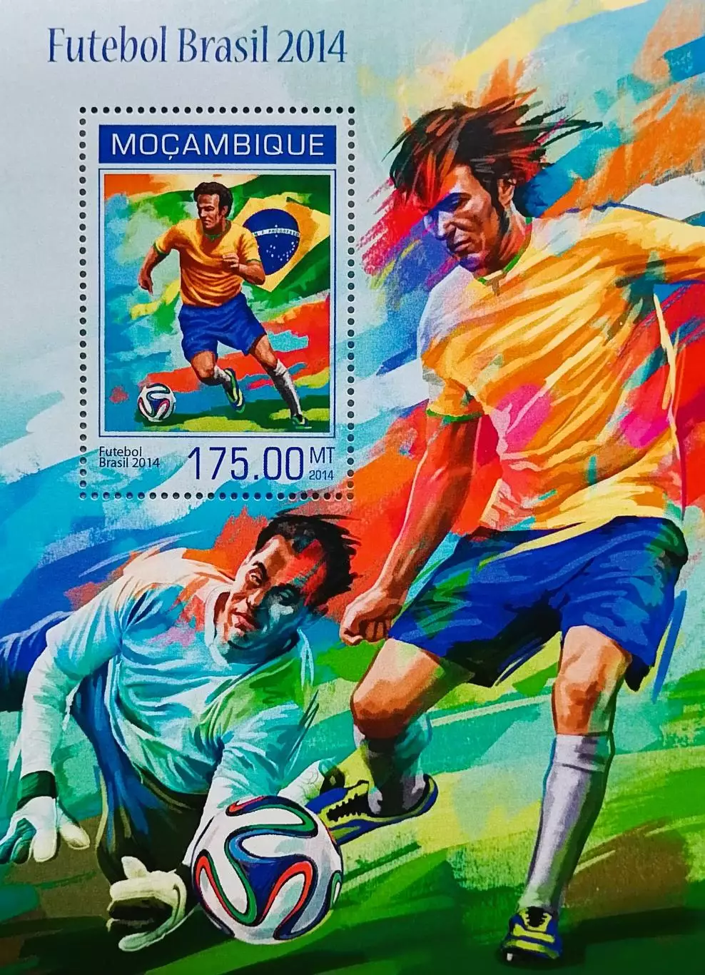 Блок. Мозамбик 2014. Чемпионат мира по футболу. Бразилия 2014.