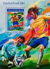 Блок. Мозамбик 2014. Чемпионат мира по футболу. Бразилия 2014.