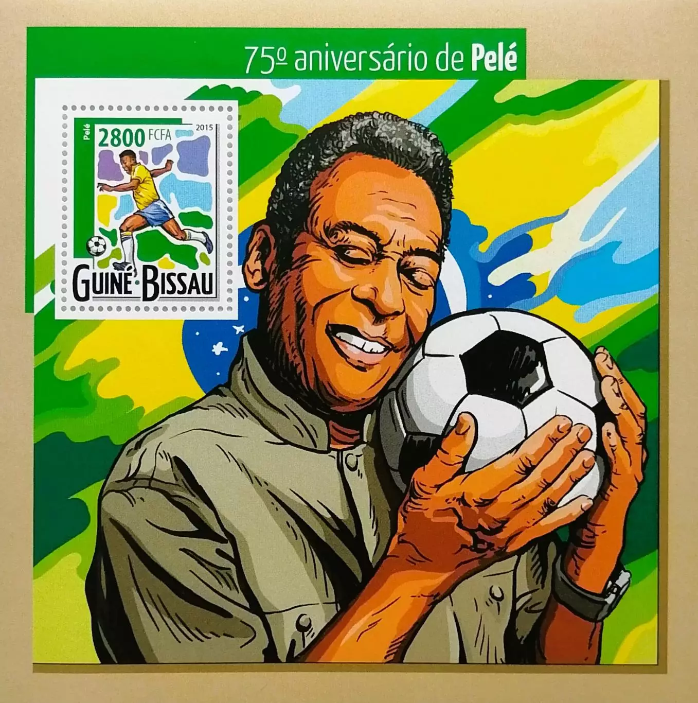 Блок. Гвинея-Бисау 2015. Футбол. Пеле.