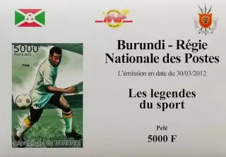 Люкс-блок б/з. Бурунди 2012. Футбол. Пеле.