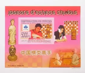 Люкс-блок картон б/з. Гвинея 2008. Шахматы. (3)