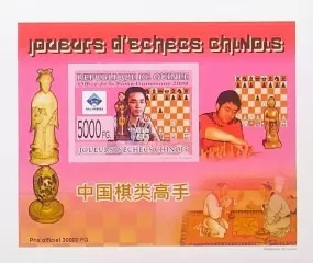 Люкс-блок картон б/з. Гвинея 2008. Шахматы. (4)