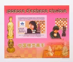 Люкс-блок картон б/з. Гвинея 2008. Шахматы. (6)