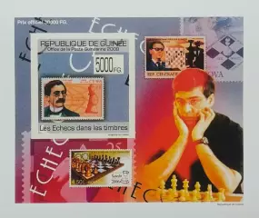 Люкс-блок картон б/з. Гвинея 2009. Шахматы. (4)