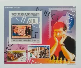 Люкс-блок картон б/з. Гвинея 2009. Шахматы. (6)