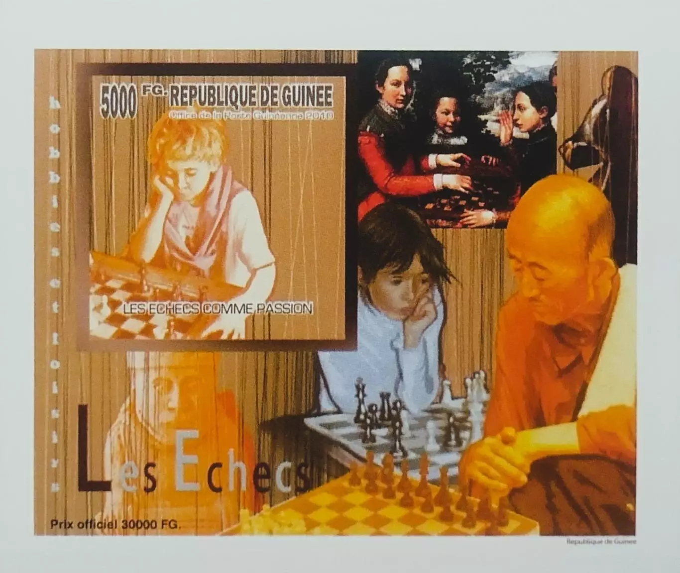 Люкс-блок картон б/з. Гвинея 2010. Шахматы. (3)