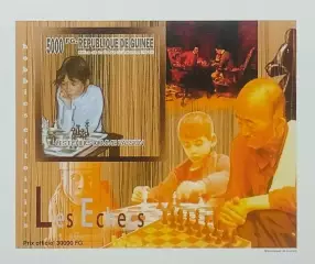 Люкс-блок картон б/з. Гвинея 2010. Шахматы. (5)