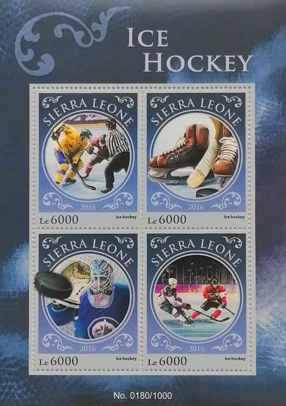 Малый лист. Сьерра-Леоне 2016. Хоккей с шайбой.