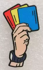 Значок. Футбол. Судья. Карточки.