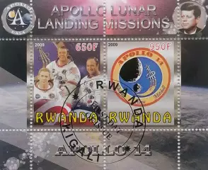 Малый лист. Руанда 2009. Космос. Аполлон 14.