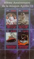 Малый лист. Конго 2009. Космос. Аполлон 11.