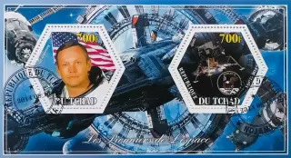 Малый лист. Чад 2014. Космос. Н.Армстронг.