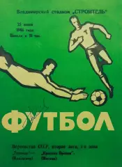 Торпедо Владимир - Красная Пресня Москва - 25.06.1986. Автограф О.Романцева.