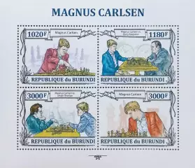 Малый лист. Бурунди 2013. Шахматы. Магнус Карлсен.