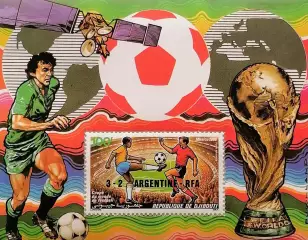 Блок. Джибути 1986. Чемпионат мира по футболу. Мексика 1986. Финал.