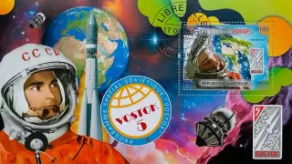 Блок. Габон 2023. Космос. Восток 5. В.Быковский.