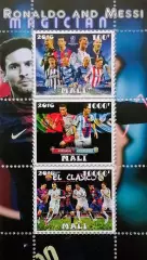 Малый лист. Мали 2016. Криштиану Роналду. Лионель Месси.
