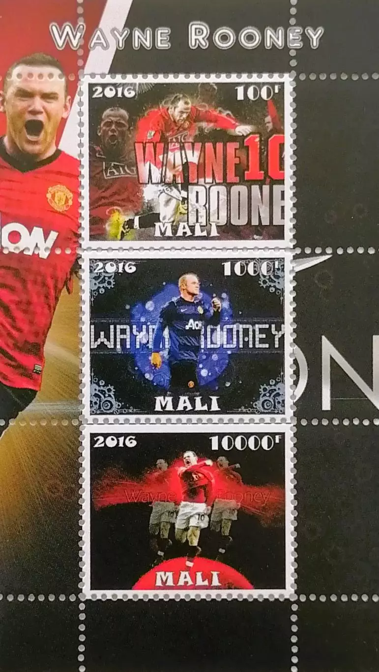 Малый лист. Мали 2016. Уэйн Руни.