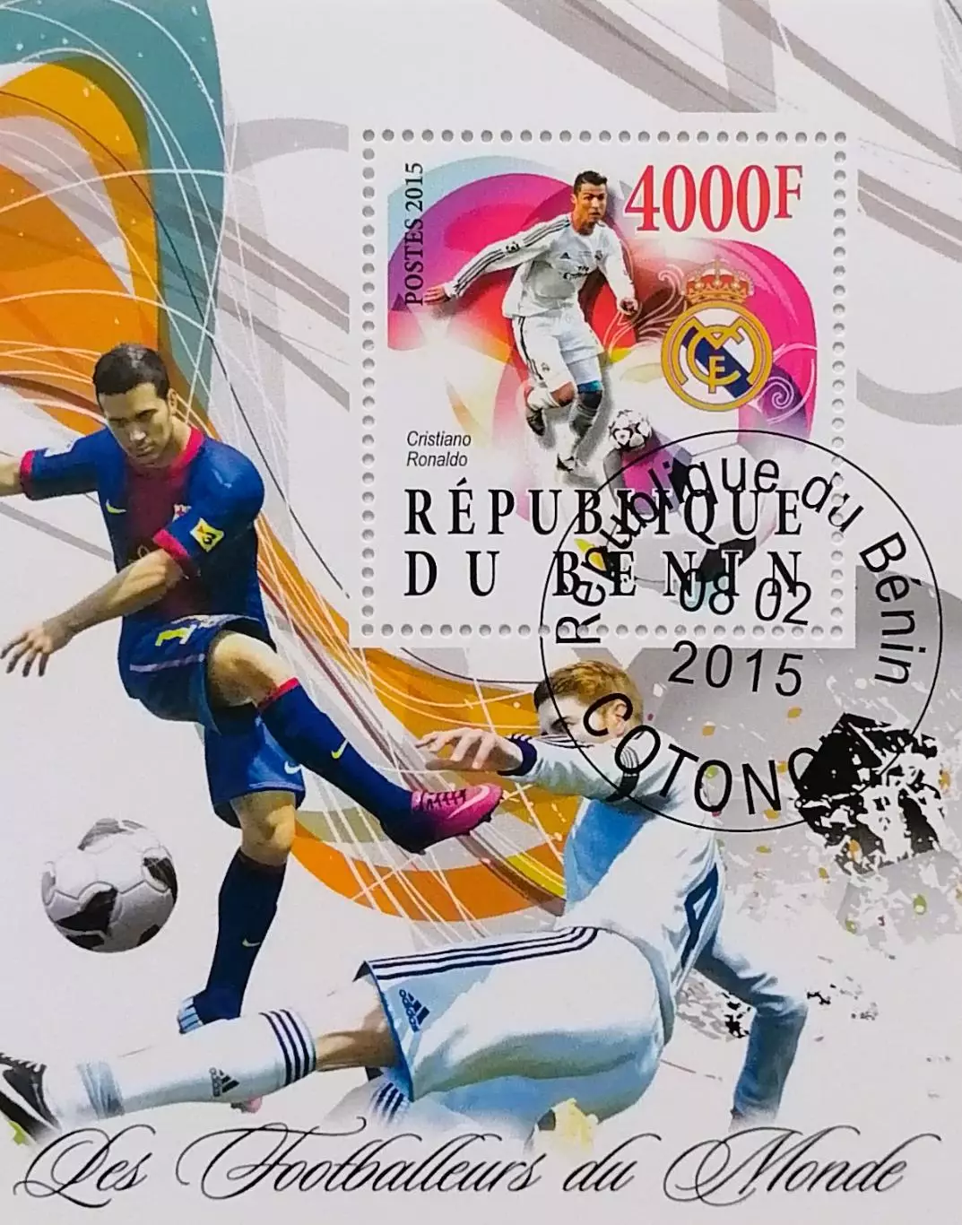 Блок. Бенин 2015. Криштиану Роналду.