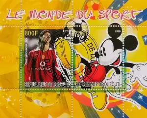 Малый лист. Джибути 2008. Футбол. Роналду. Манчестер Юнайтед.