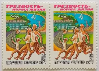 СССР 1985. Трезвость - норма жизни. Семейный спорт. Пара.1